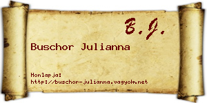 Buschor Julianna névjegykártya